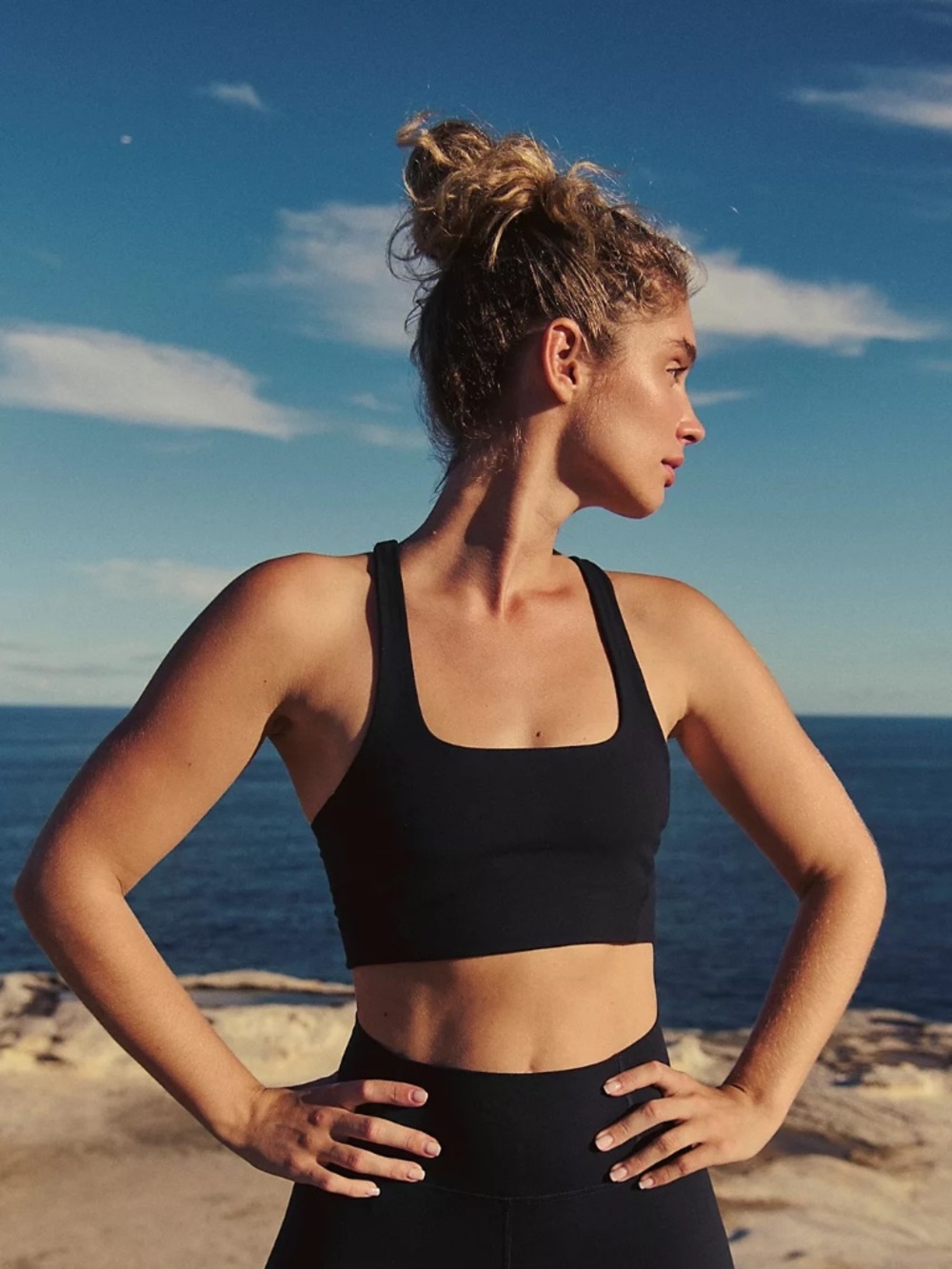 FP Movement Never Better Square Neck Sports Bra Black XS